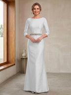 Marina ivory front view mother of the bride dress