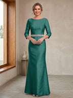 Delphine Iris Peacock front view mother of the bride dress