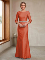 Delphine Iris Red front view mother of the bride dress