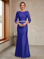 Marina royal blue front view mother of the bride dress