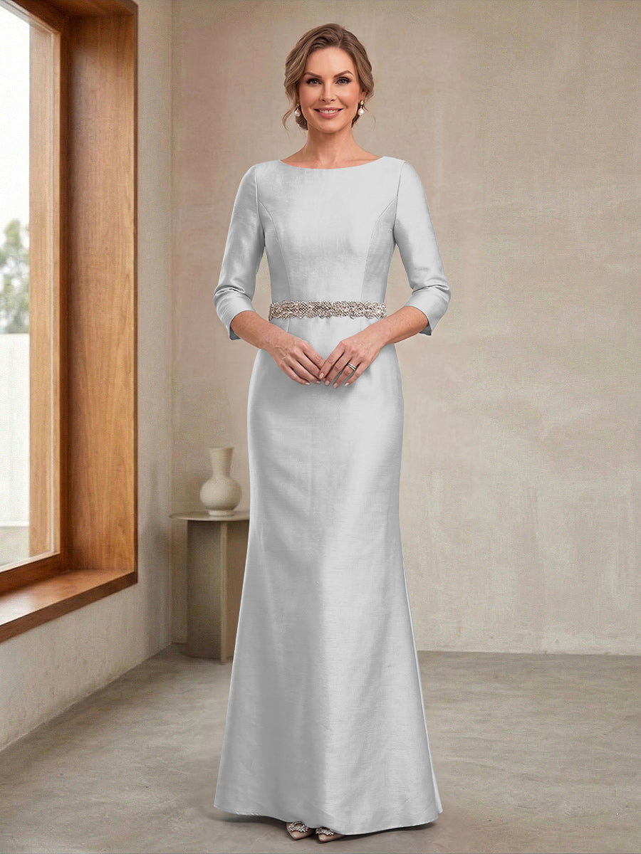 Delphine Iris Silver front view mother of the bride dress