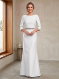 Marina white front view mother of the bride dress