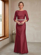 Delphine Iris Burgundy back view mother of the bride dress