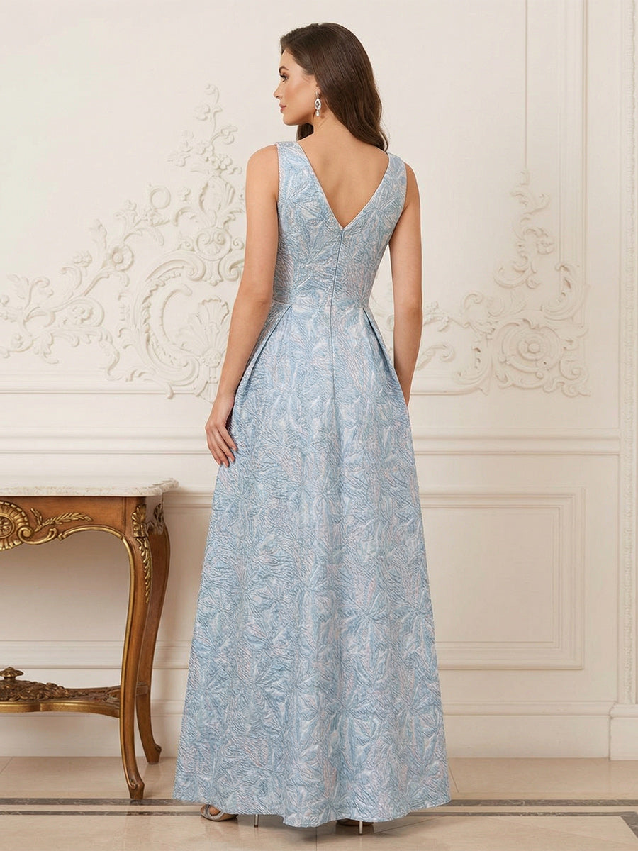 Flora Mae Sky Blue back view mother of the bride dress