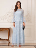 Rosamund Lane Sky Blue front view mother of the bride dress