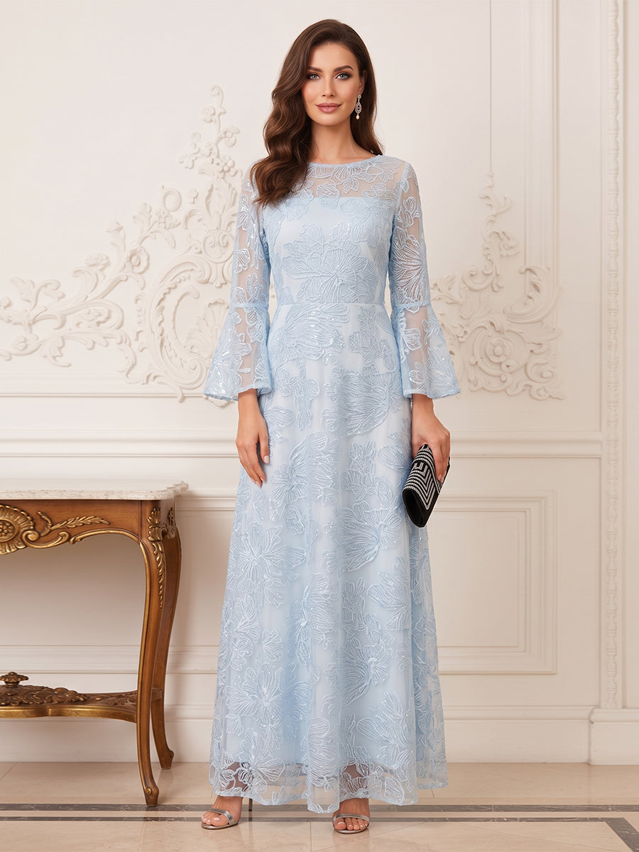 Rosamund Lane Sky Blue front view mother of the bride dress