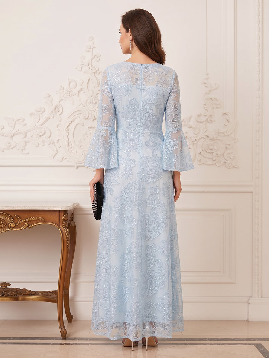 Rosamund Lane Sky Blue back view mother of the bride dress