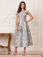 Violetta June Sky Blue front view mother of the bride dress