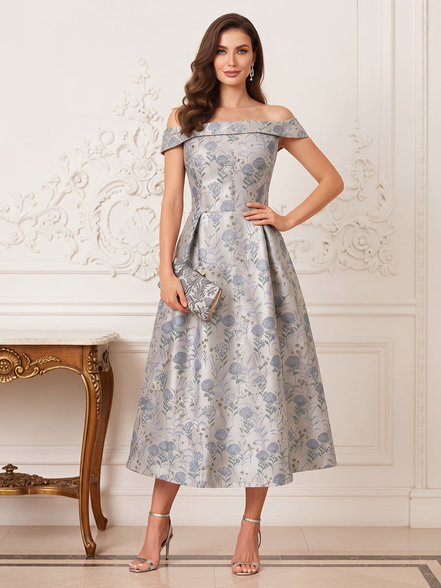 Violetta June Sky Blue front view mother of the bride dress