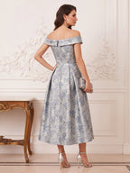 Violetta June Sky Blue back view mother of the bride dress