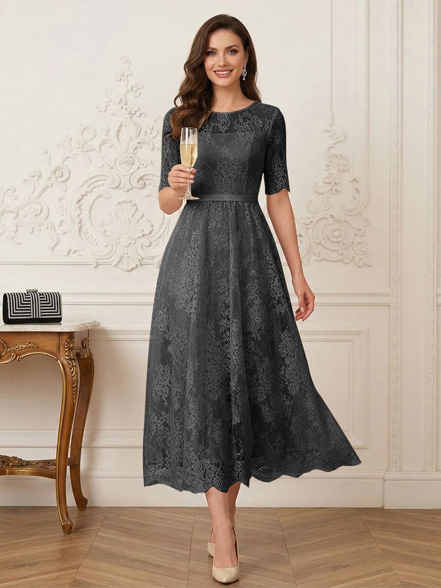 Jessalyn Rue Black front view mother of the bride dress