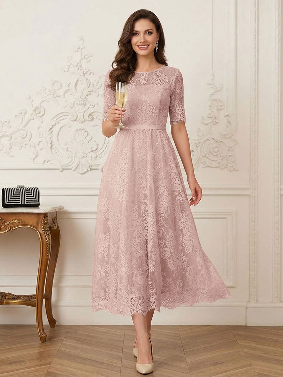 Jessalyn Rue Dusty Rose back view mother of the bride dress