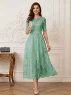Jessalyn Rue Eucalyptus front view mother of the bride dress