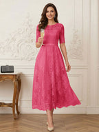 Jessalyn Rue Fuchsia front view mother of the bride dress