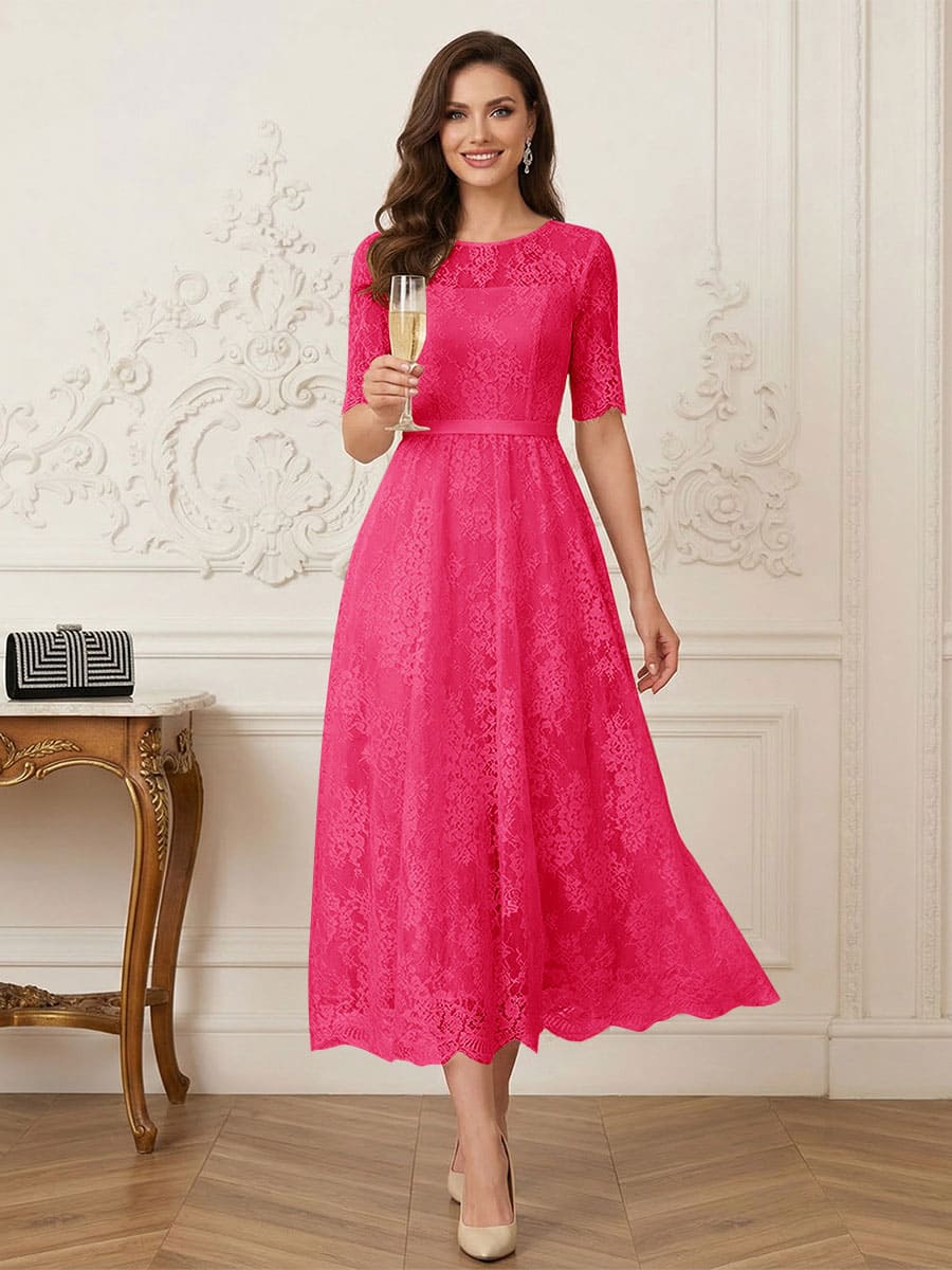 Jessalyn Rue Fuchsia back view mother of the bride dress