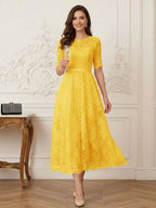 Jessalyn Rue Gold front view mother of the bride dress