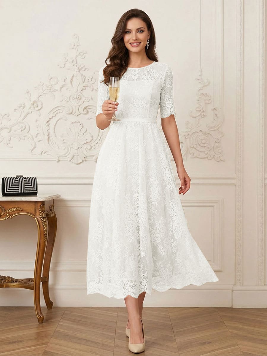 Jessalyn Rue Ivory front view mother of the bride dress