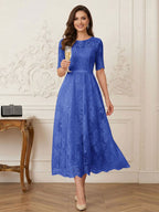 Jessalyn Rue Royal Blue back view mother of the bride dress