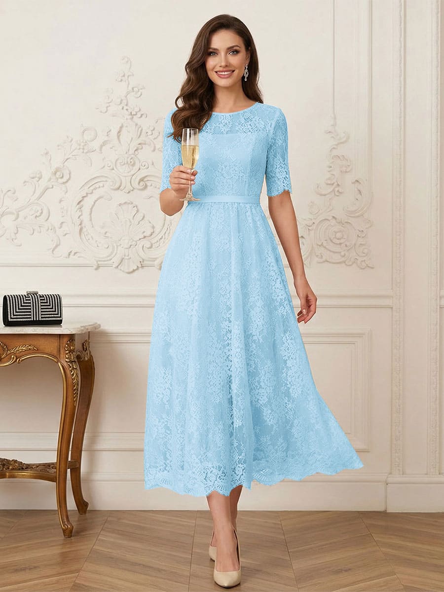 Jessalyn Rue Sky Blue back view mother of the bride dress