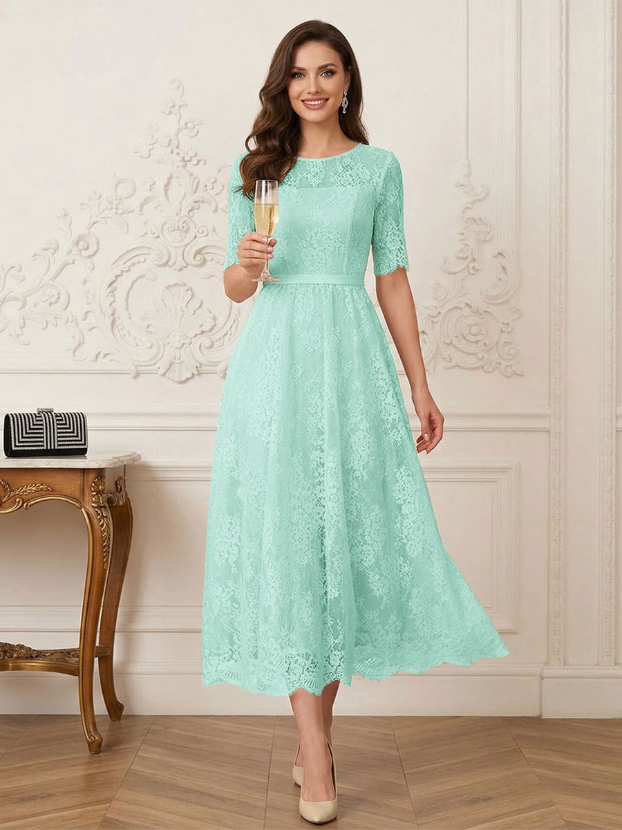 Jessalyn Rue Mint Green front view mother of the bride dress