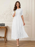 Jessalyn Rue Ivory back view mother of the bride dress