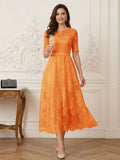 Jessalyn Rue Orange front view mother of the bride dress