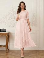 Jessalyn Rue Pearl Pink back view mother of the bride dress