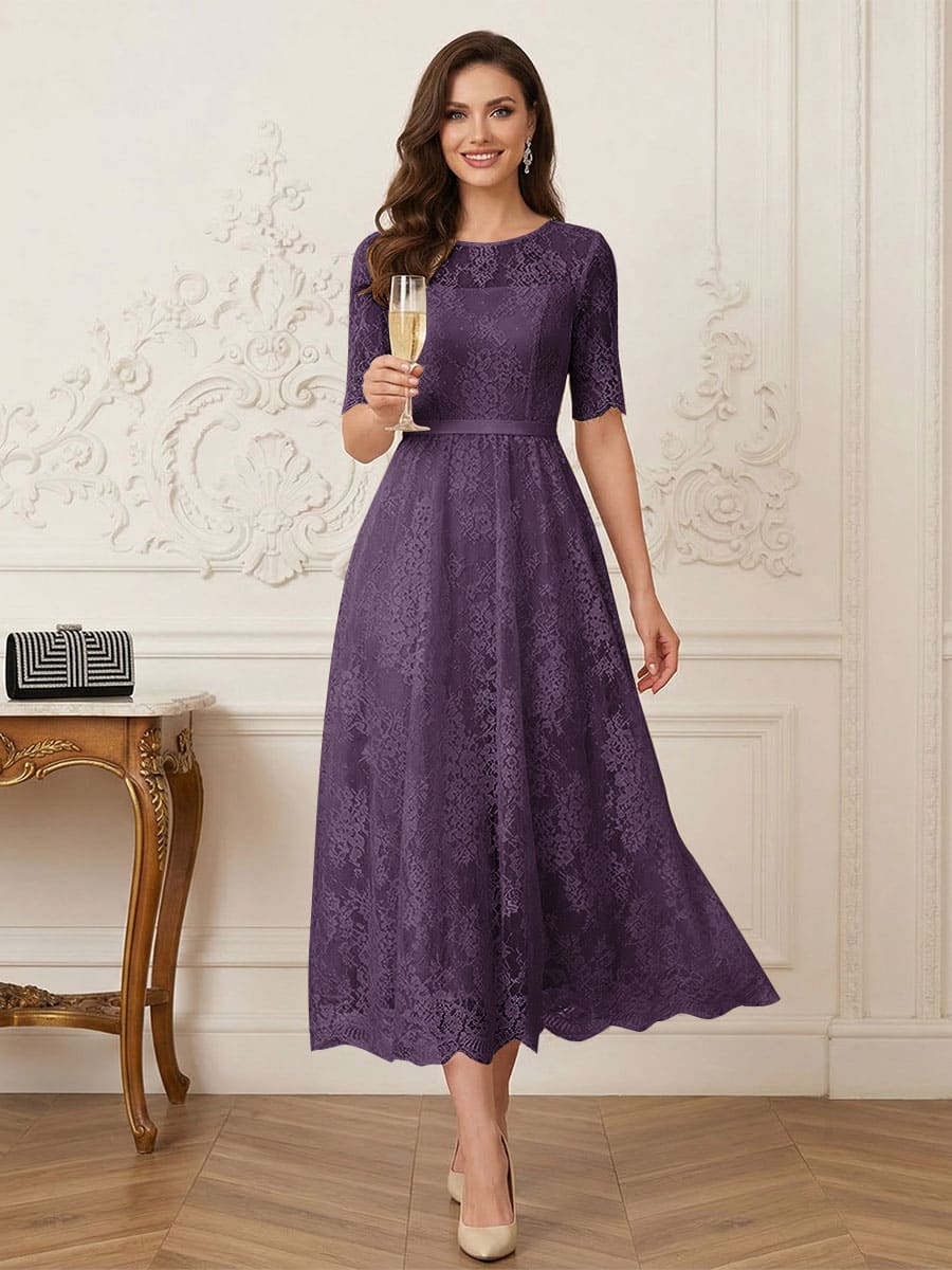 Jessalyn Rue Plum back view mother of the bride dress