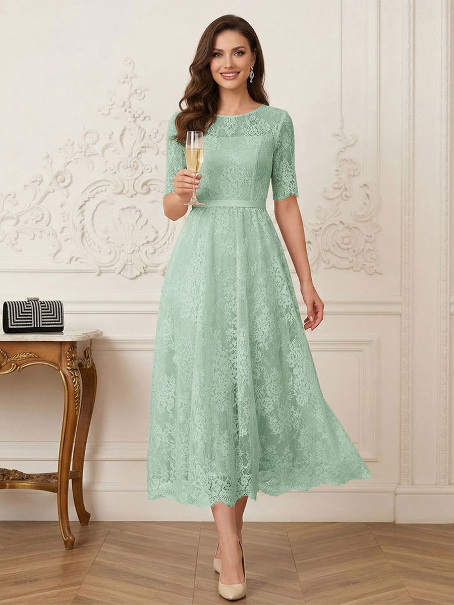 Jessalyn Rue Sage Green back view mother of the bride dress
