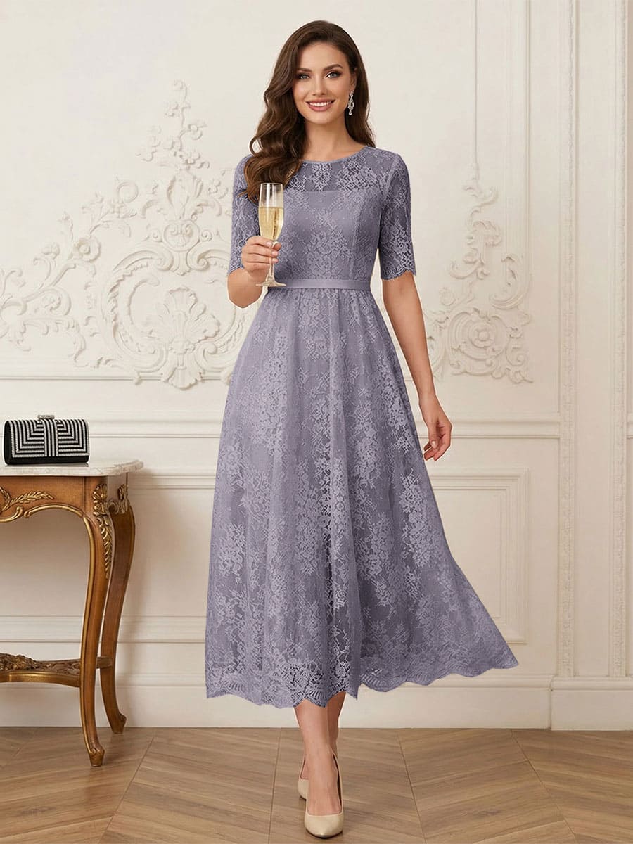 Jessalyn Rue Steel Grey front view mother of the bride dress