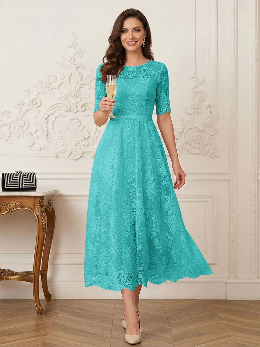 Jessalyn Rue Turquoise back view mother of the bride dress