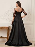 Melisande Dawn Black back view mother of the bride dress