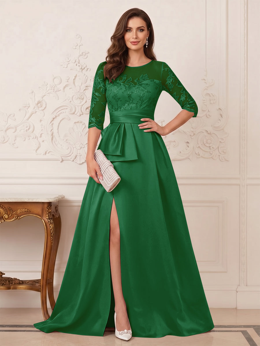 Melisande Dawn Emerald front view mother of the bride dress