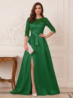 Melisande Dawn Emerald front view mother of the bride dress