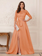 Melisande Dawn Orange front view mother of the bride dress