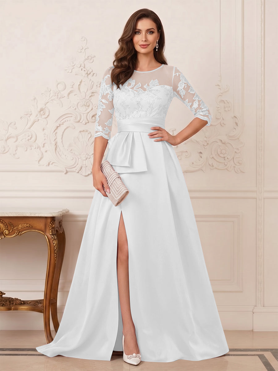 Melisande Dawn White back view mother of the bride dress