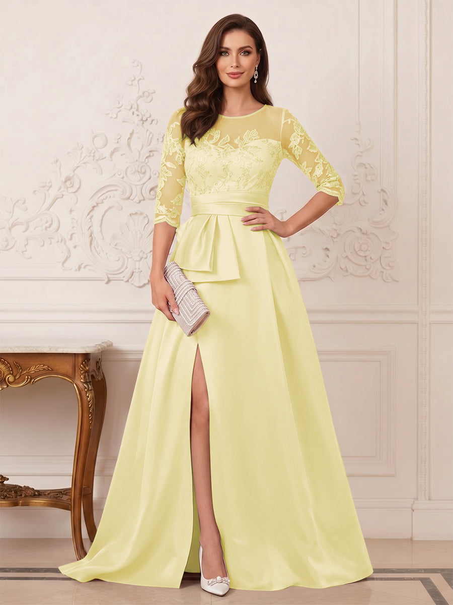 Melisande Dawn Yellow front view mother of the bride dress