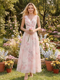 Emmeline Pearl Pink front view bridesmaid dress