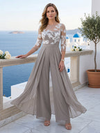 Roseline taupe front view mother of the bride outfit