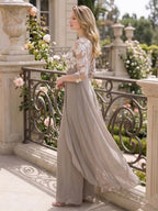 Roseline taupe side view mother of the bride outfit