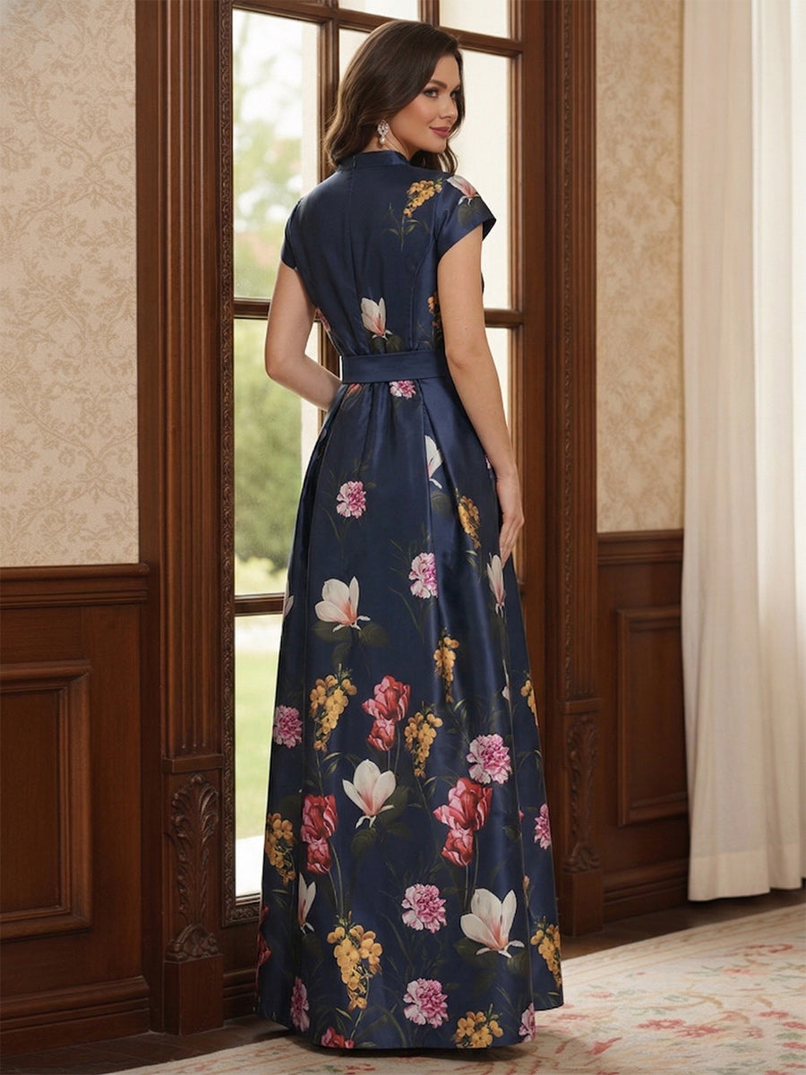 Ariana Mae Navy Blue back view mother of the bride dress