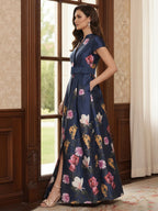 Ariana Mae Navy Blue side view mother of the bride dress