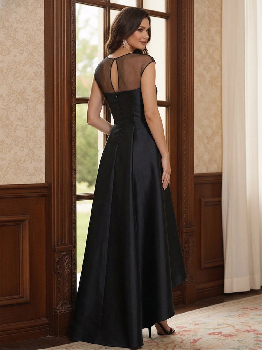 Zoe Elise Black back view mother of the bride dress