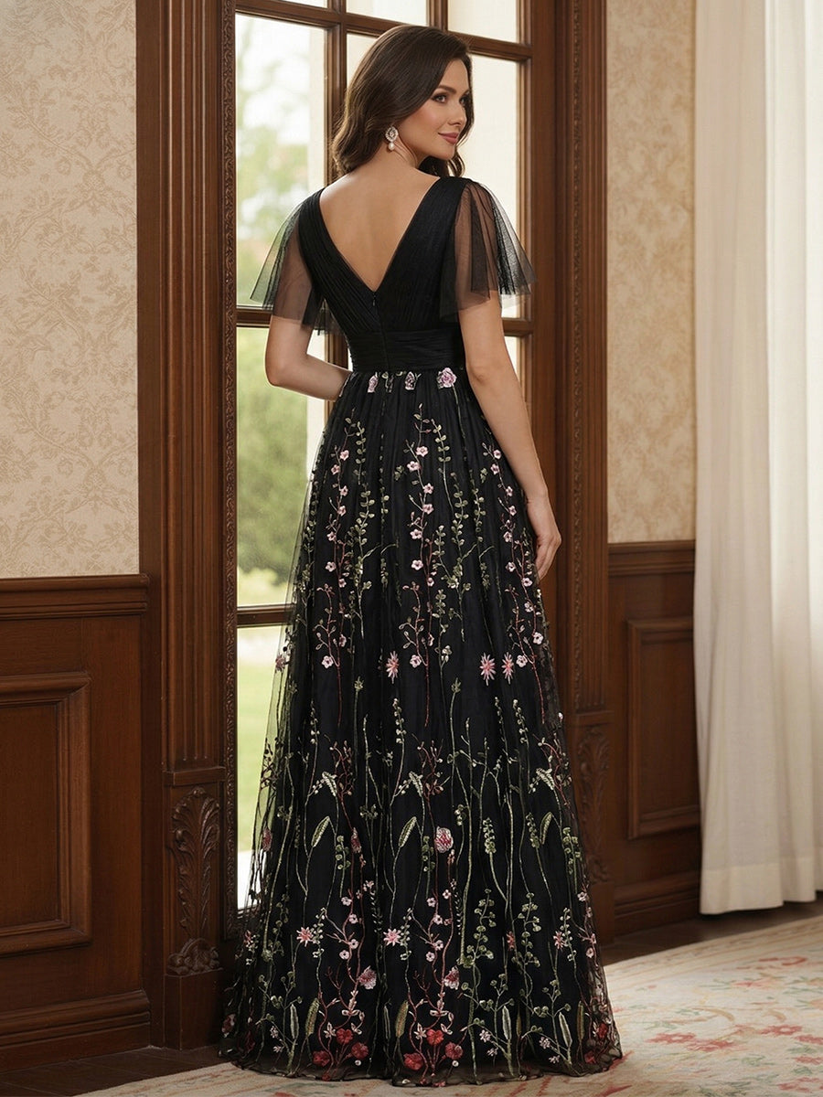 Therese June Black back view mother of the bride dress
