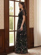 Therese June Black side view mother of the bride dress