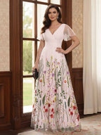 Therese June Pearl Pink front view mother of the bride dress