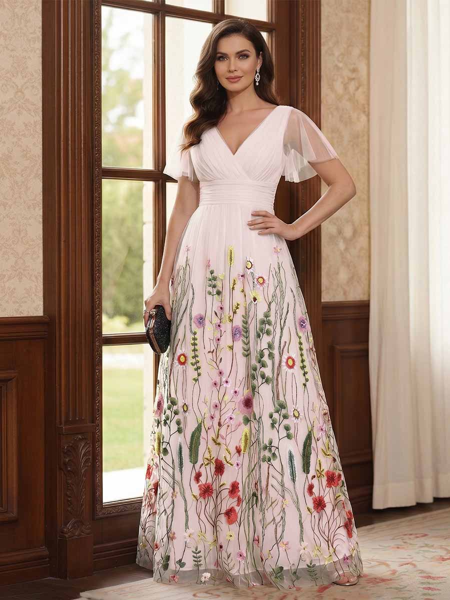 Therese June Pearl Pink front view mother of the bride dress