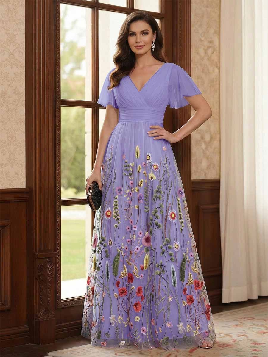 Therese June Lilac front view mother of the bride dress