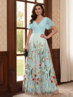 Therese June Sky Blue back view mother of the bride dress