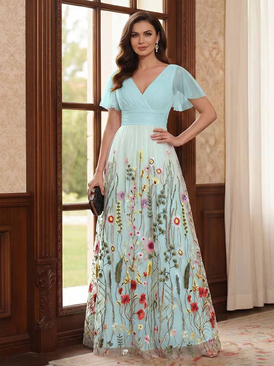 Therese June Sky Blue back view mother of the bride dress